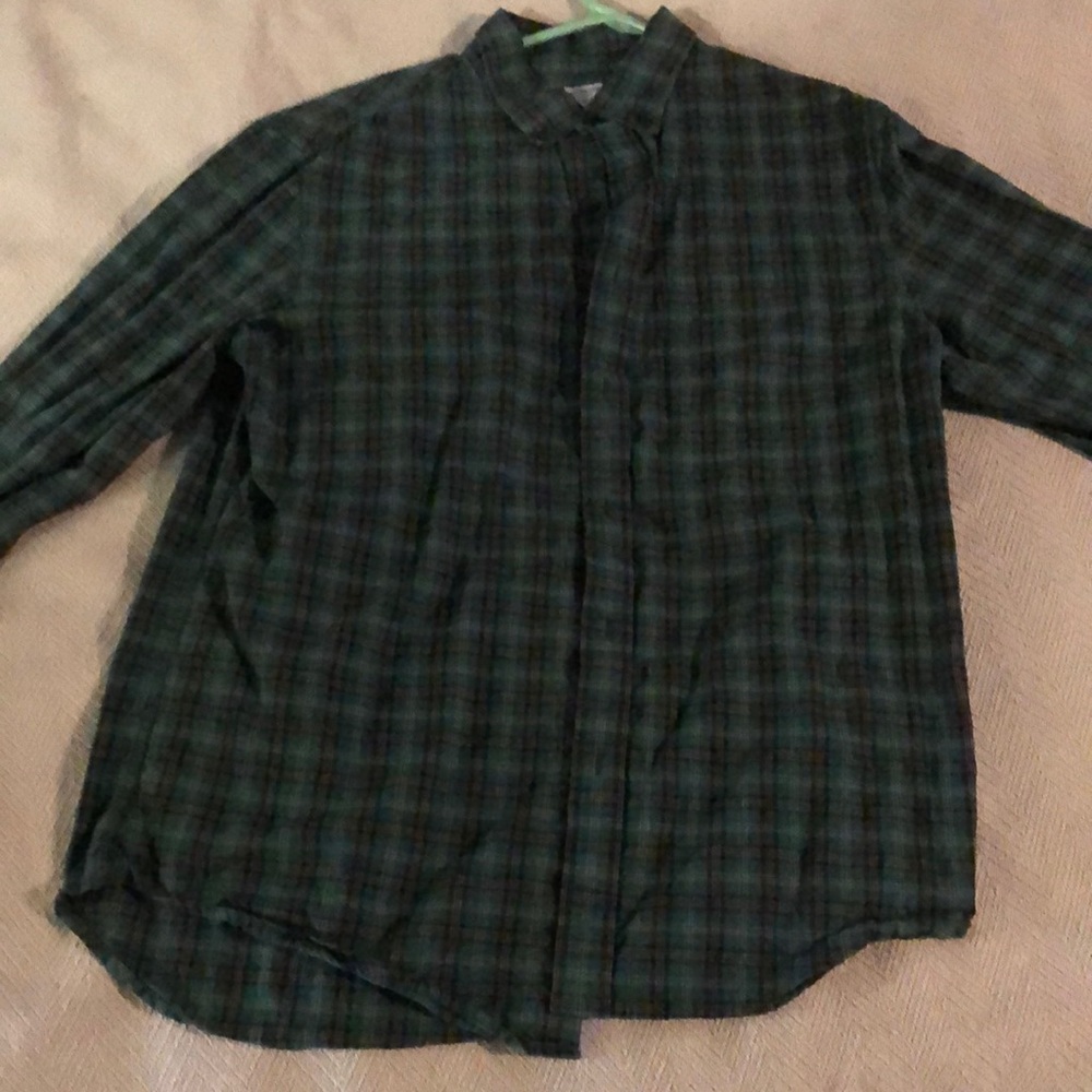 Long sleeve green slim fit button down